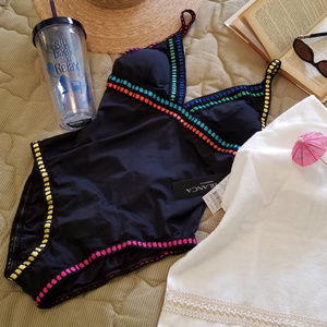La Blanca One-Piece Black Swimsuit Sz 8 NWT